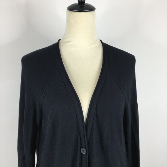 T by ALEXANDER WANG Black Gray Colorblock Wool Silk Blend Knit Cardigan - Picture 6 of 15
